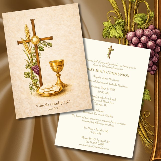 Convites Holy Communion Eucharist Chalice Invitation (Criador carregado)