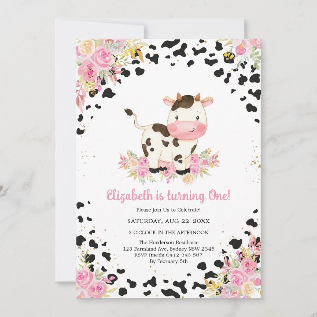 Convites Holy Cow Birthday Invitation (Frente)