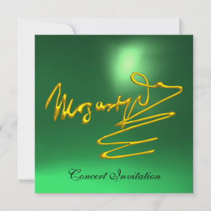 Convites HOMAGE TO MOZART Dourado Signature of Composer Gre