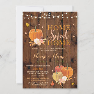 Convites Home Home Sweet Home Fall Pumpkin Convida