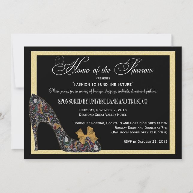 Convites Home of the Sparrow Fashion Show Reduzido (Frente)