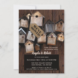 Convites Home Sweet Home Bird Houses Festa de Aquecimento D