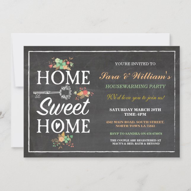 Convites Home Sweet Home Housewarming New Home Invitation (Frente)