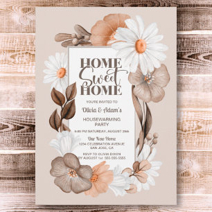 Convites Home Sweet Home Rustic Fall Floral