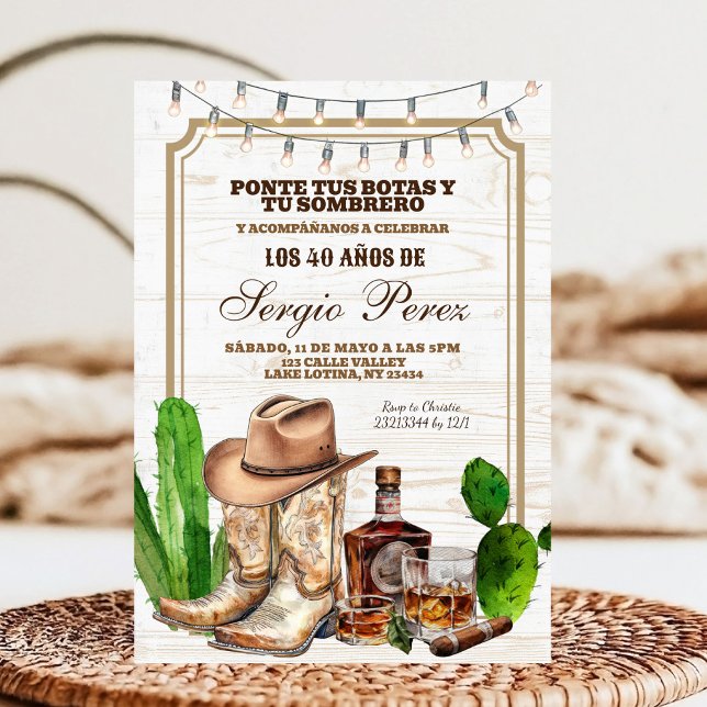 Convites Homem Adulto Cowboy Mexicano Espanhol (Criador carregado)