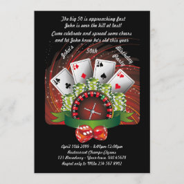 Convites Homem de aniversário qualquer idade,pôquer,jogo, c
