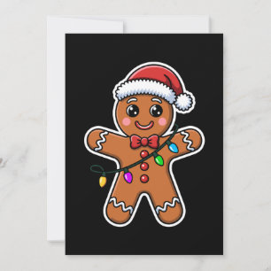 Convites Homem de Biscoito de Natal Chapéu de Papai Noel Lu