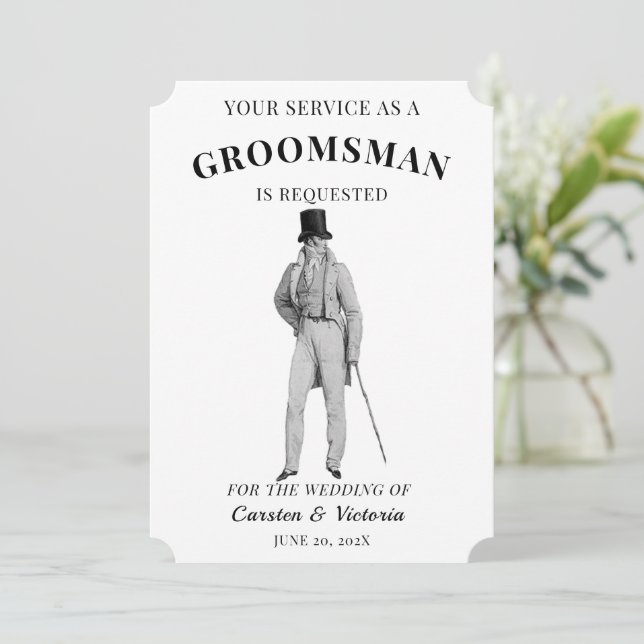 Convites Homem de Bridesmaids vitoriano era (Em pé/Frente)