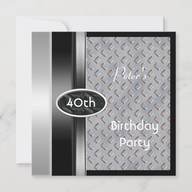 Convites Homem de Bronze de aniversário de 40 anos de Mens  (Frente)