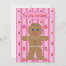 Convites Homem de Gengibre Rosa, Divertido e Rico