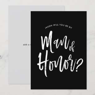 Convites Homem de Honra   Estilo de Letra Personalizado par