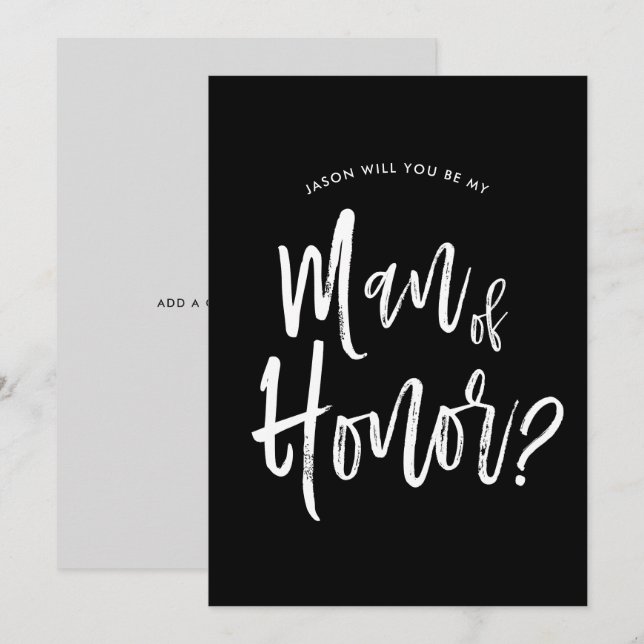 Convites Homem de Honra | Estilo de Roteiro Casamento Perso (Frente/Verso)