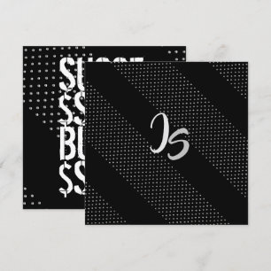 Convites Homem de Negócios Bem Sucedido Monograma de Prata 