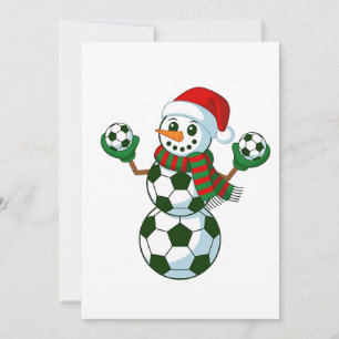 Convites Homem de Neve Futebol Natal Amantes do Esporte