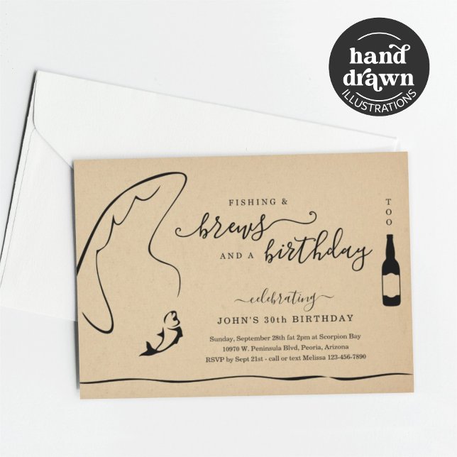 Convites Homem Engraçado Pesca e Festa de Aposentação de An (Criador carregado)