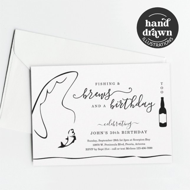 Convites Homem Engraçado Pesca e Festa de Aposentação de An (Criador carregado)