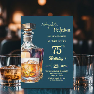Convites Homem Envelhecido à Perfeição 75º Whisky Aniversár