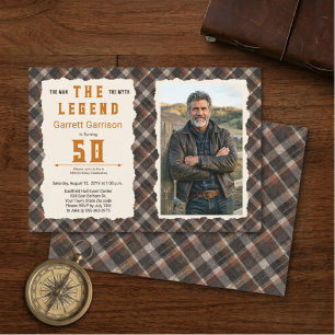 Convites Homem Moderno Mito Lenda Plaid de Cobre 50ª Foto