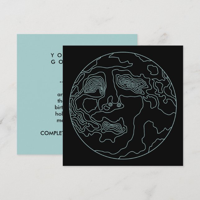Convites homem na lua (Frente/Verso)