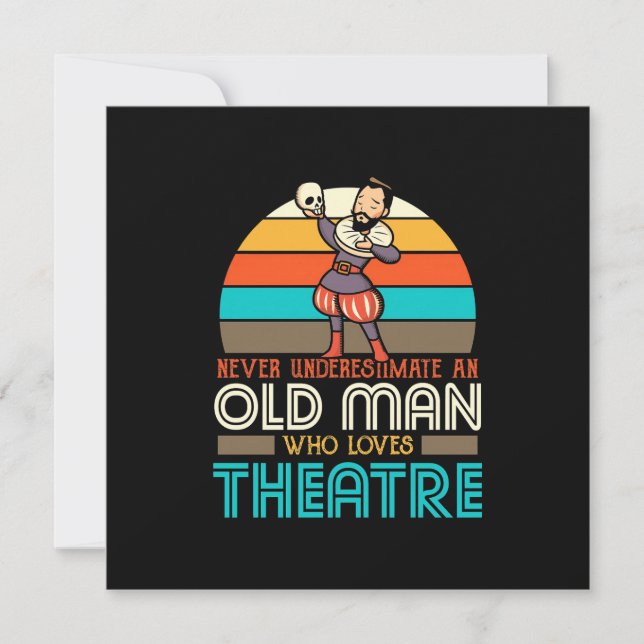 Convites Homem Velho Que Ama Teatro (Frente)
