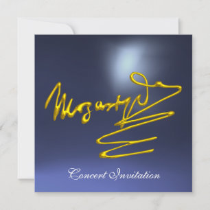 Convites Homenagem a Mozart, concerto azul dourado