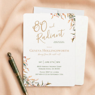 Convites Homenagem ao Aniversário de 80 Anos Timeless Water