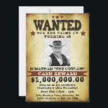 Convites Homens aniversário de 40 anos Cowboy Queriam Convi<br><div class="desc">O vaqueiro do tema ocidental divertido queria convites para poster. Adicione sua foto e personalize o texto.</div>
