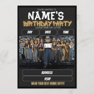 Convites Homies Birthday Invitation, 90s nostalgia