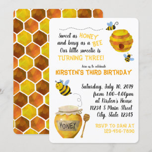 Convites Honey Bee Birthday