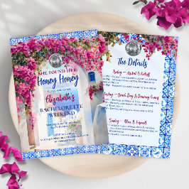 Convites Honey Honey Floral Bachelorette Party Itinerary