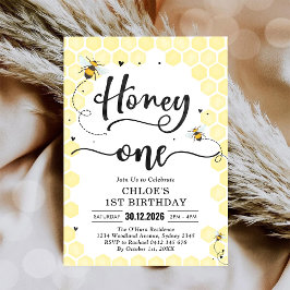Convites Honey One Honey Bee 1st Birthday Invitation