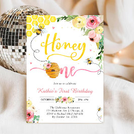 Convites Honey One Honey Bee 1st Birthday Invitation