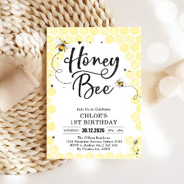 Convites Honey One Honey Bee 1st Birthday Invitation