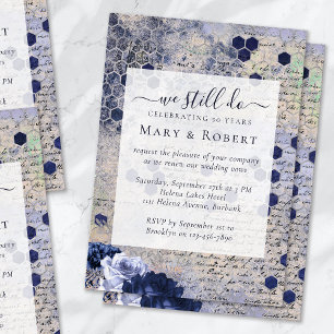 Convites Honeycomb Floral Ainda Fazemos Vow Renewal 50th