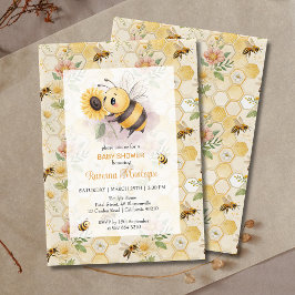 Convites Honeycomb Floral Bee Personalized Baby Shower