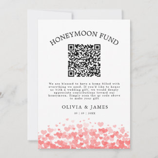 Convites Honeymoon Fund QR Code Sign, Wedding Honeymoon