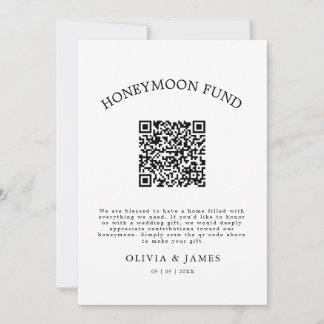 Convites Honeymoon Fund QR Code Sign, Wedding Honeymoon
