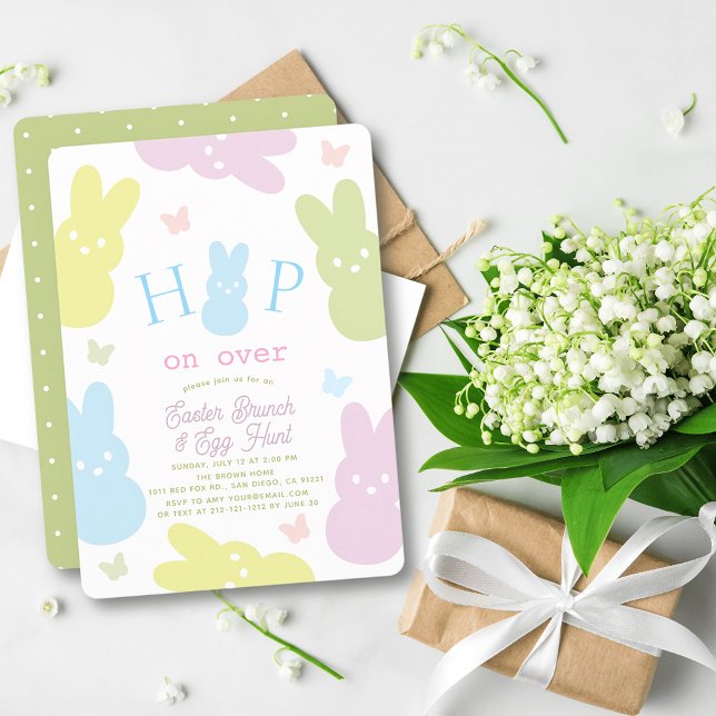 Convites Hop on Over Bunny & Butterfly Easter Brunch (Criador carregado)