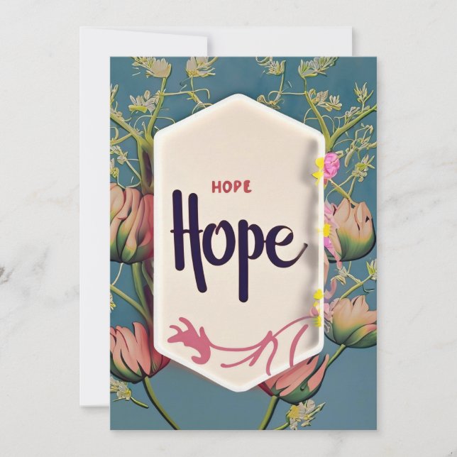 Convites Hope Blooms - Tipografia Floral Elegante  (Frente)