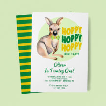 Hoppy Birthday Kangaroo primeiro aniversario