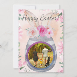Convites Hoppy Easter photo in grey egg