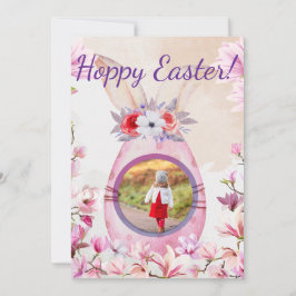 Convites Hoppy Easter pink egg photo