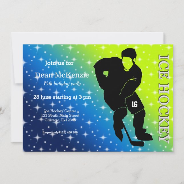 Convites Hóquei no gelo (Frente)