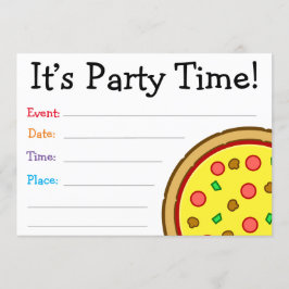 Convites Hora da Festa! Aniversário da Pizza Ilustrada