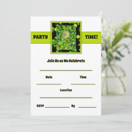 Convites Hora da Festa - Verde Lima