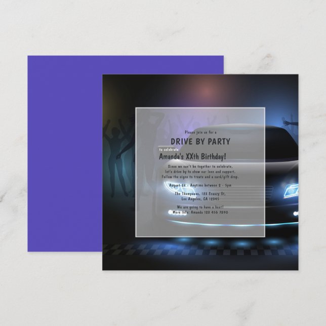 Convites Hora da Noite, Dirigida por Festa de aniversário (Frente/Verso)