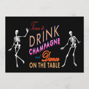 Convites Hora de beber o casamento colorido de Champagne o