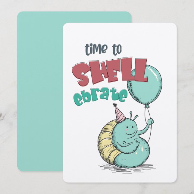 Convites Hora de celebrar o estilo Shell! Um dia de masteri (Frente/Verso)