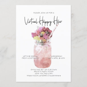 Convites Hora de Felicidade da Distância Social do Cocktai