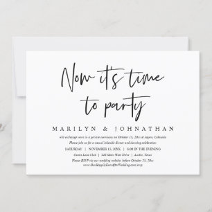 Convites Hora de Festa, Jantar de Elopamento de Casamento C